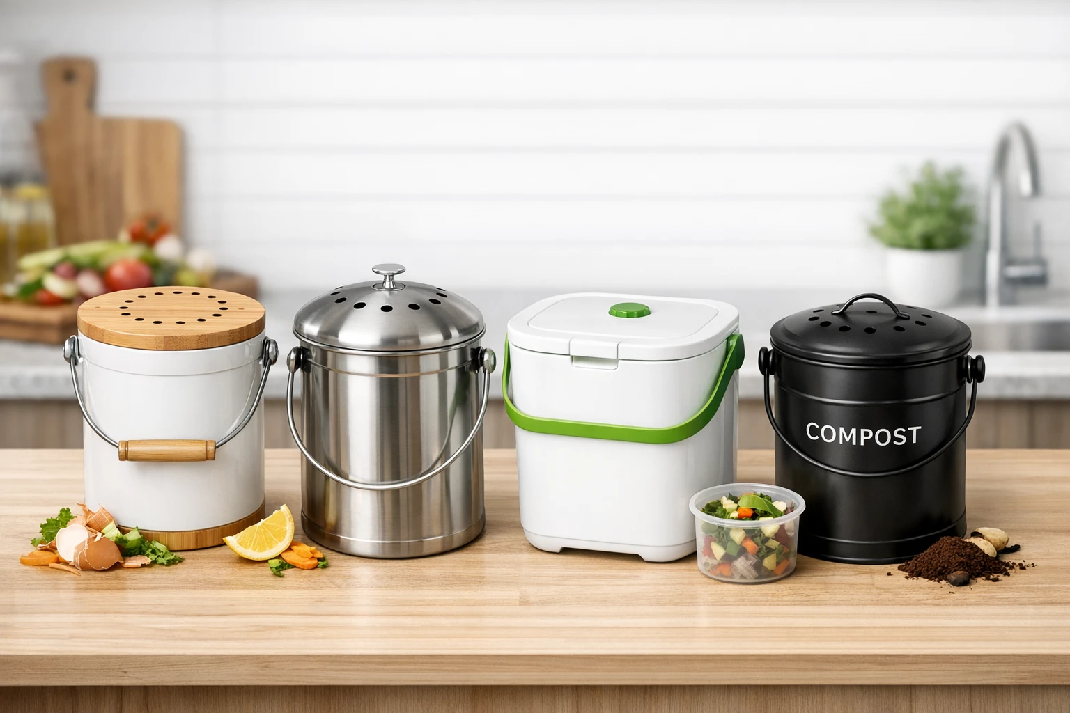 Comparing Top Kitchen Compost Bins: Ouaken, Epica, SCD Probiotics, and Utopia Kitchen