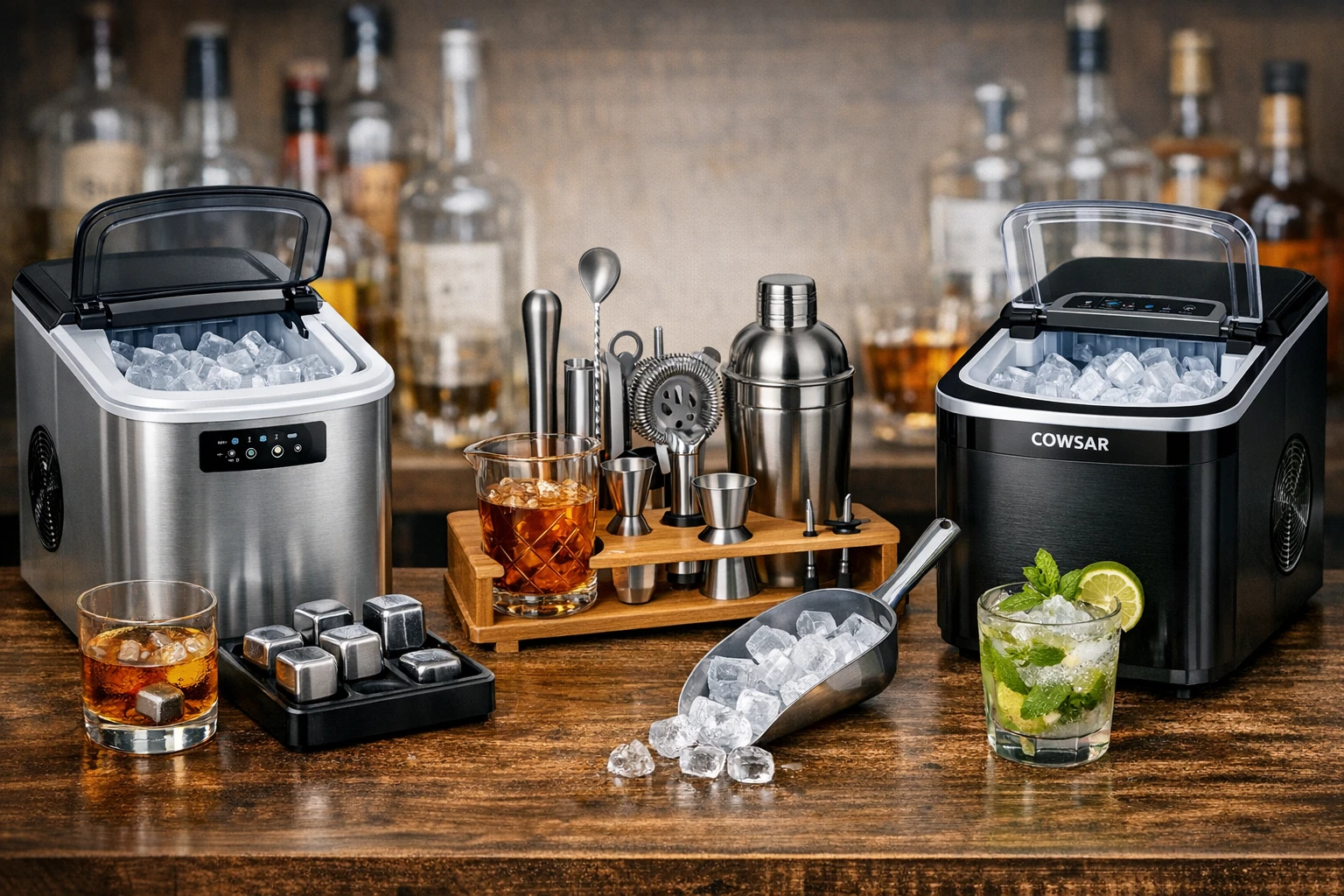 Euhomy vs COWSAR Ice Makers and Bar Essentials: In‑Depth Amazon Comparison