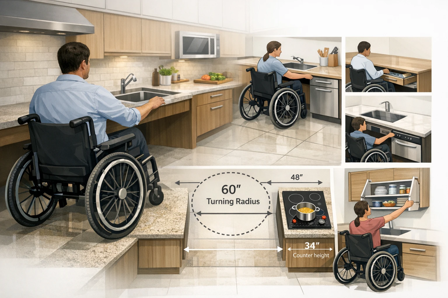 How to Design an Accessible Kitchen Layout for Wheelchair Users