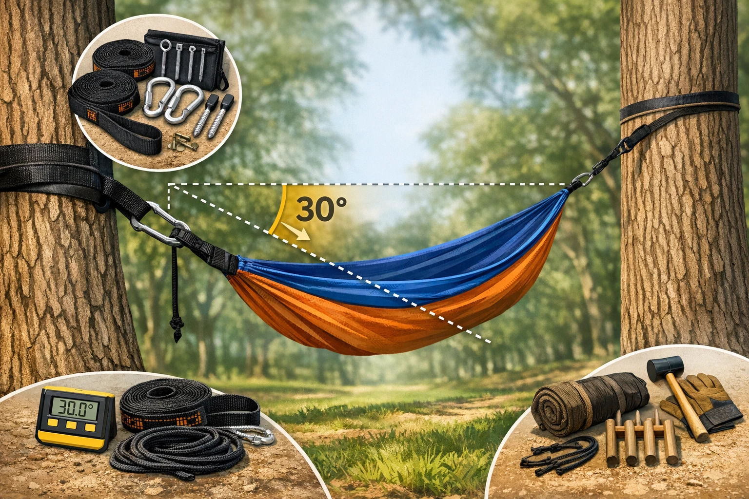 How to Hang a Hammock at the Correct Angle – The 30° Rule