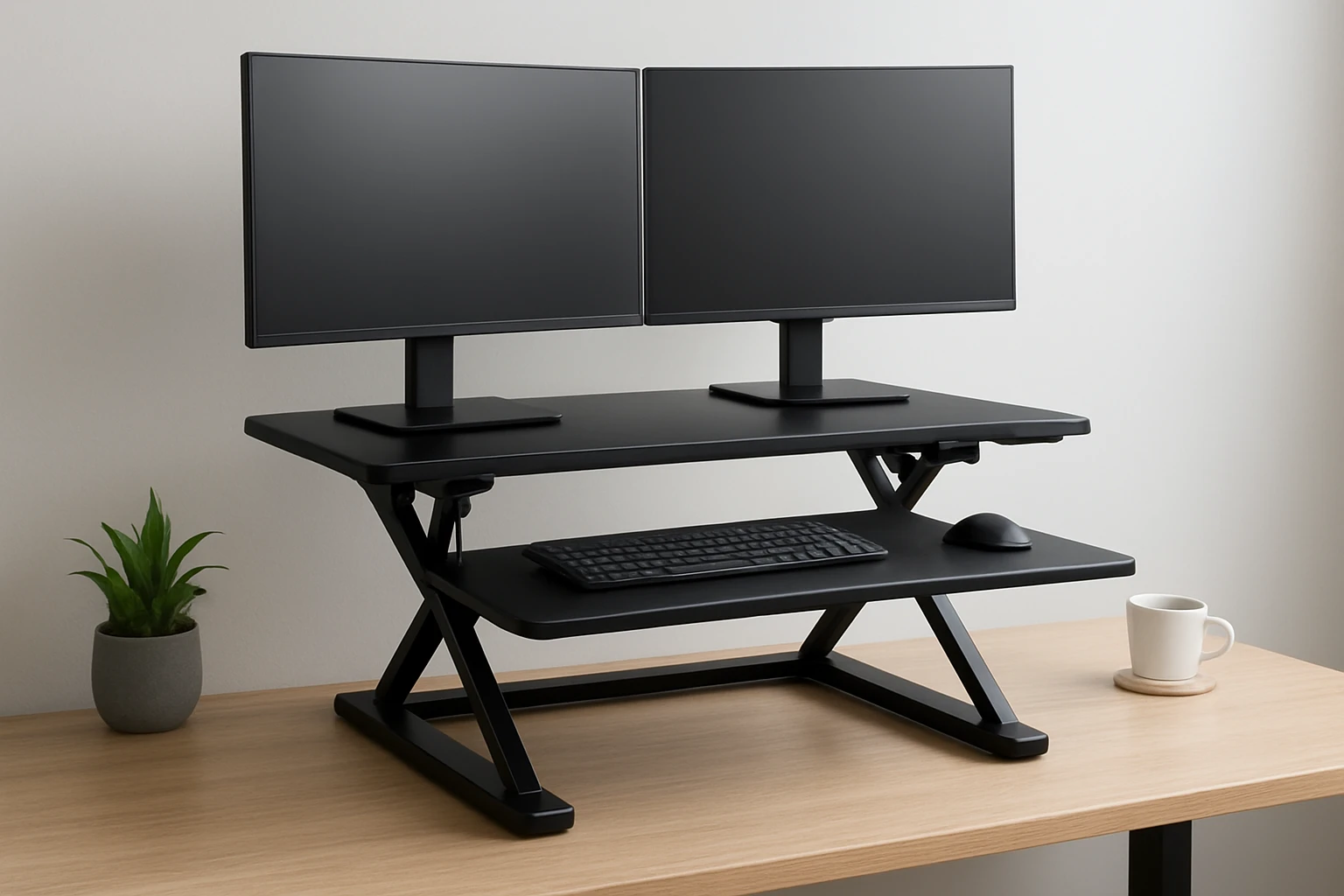 Best Standing Desk Converters for Dual Monitors in Compact Setups