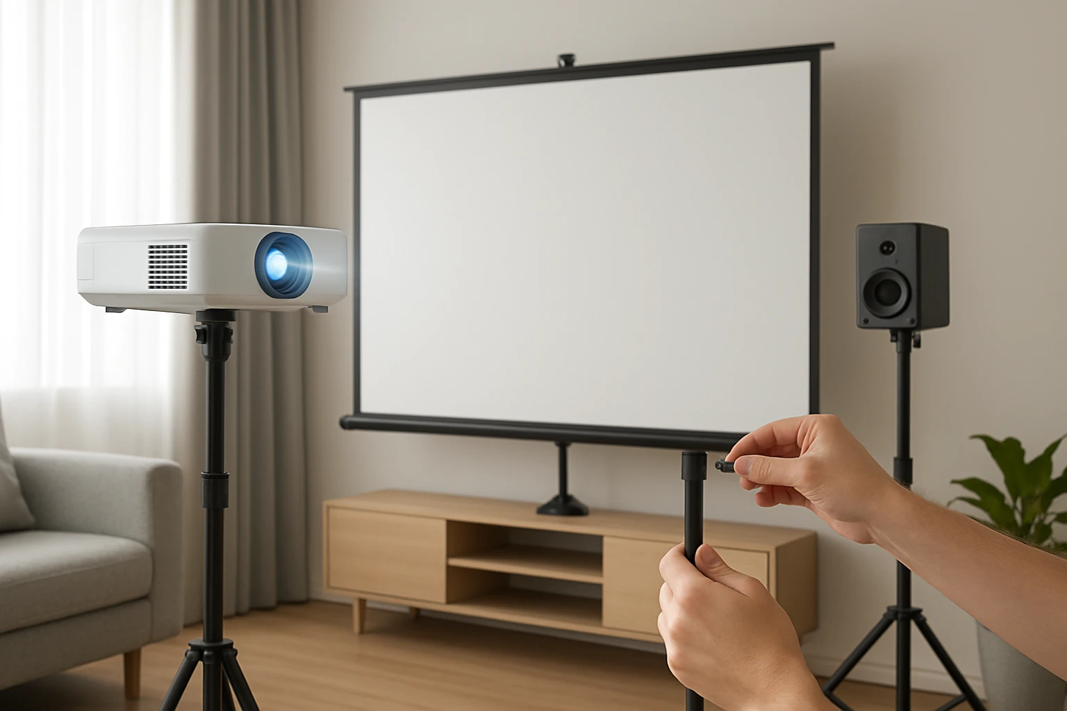 How to Set Up a Projector in an Apartment Without Drilling