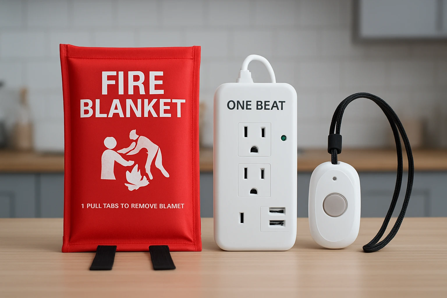 SecuCaptain Fire Blanket vs One Beat Surge Protector vs SecuLife Fall Alert Pendant