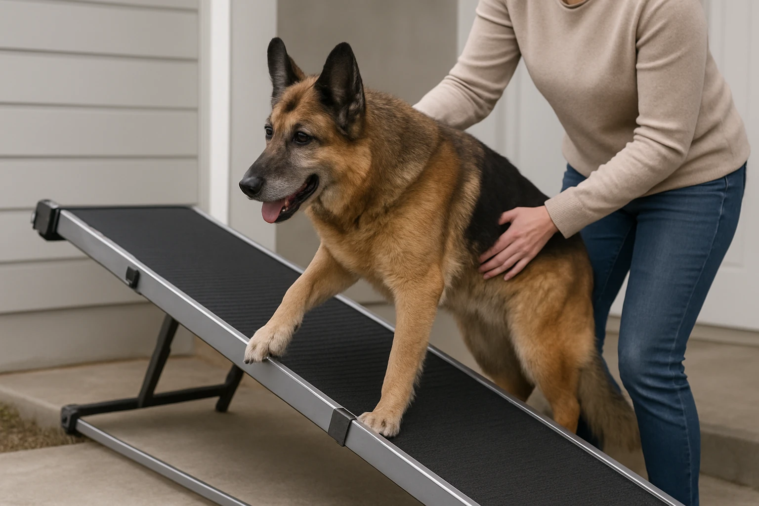 How to Teach a Senior Dog to Use a Ramp