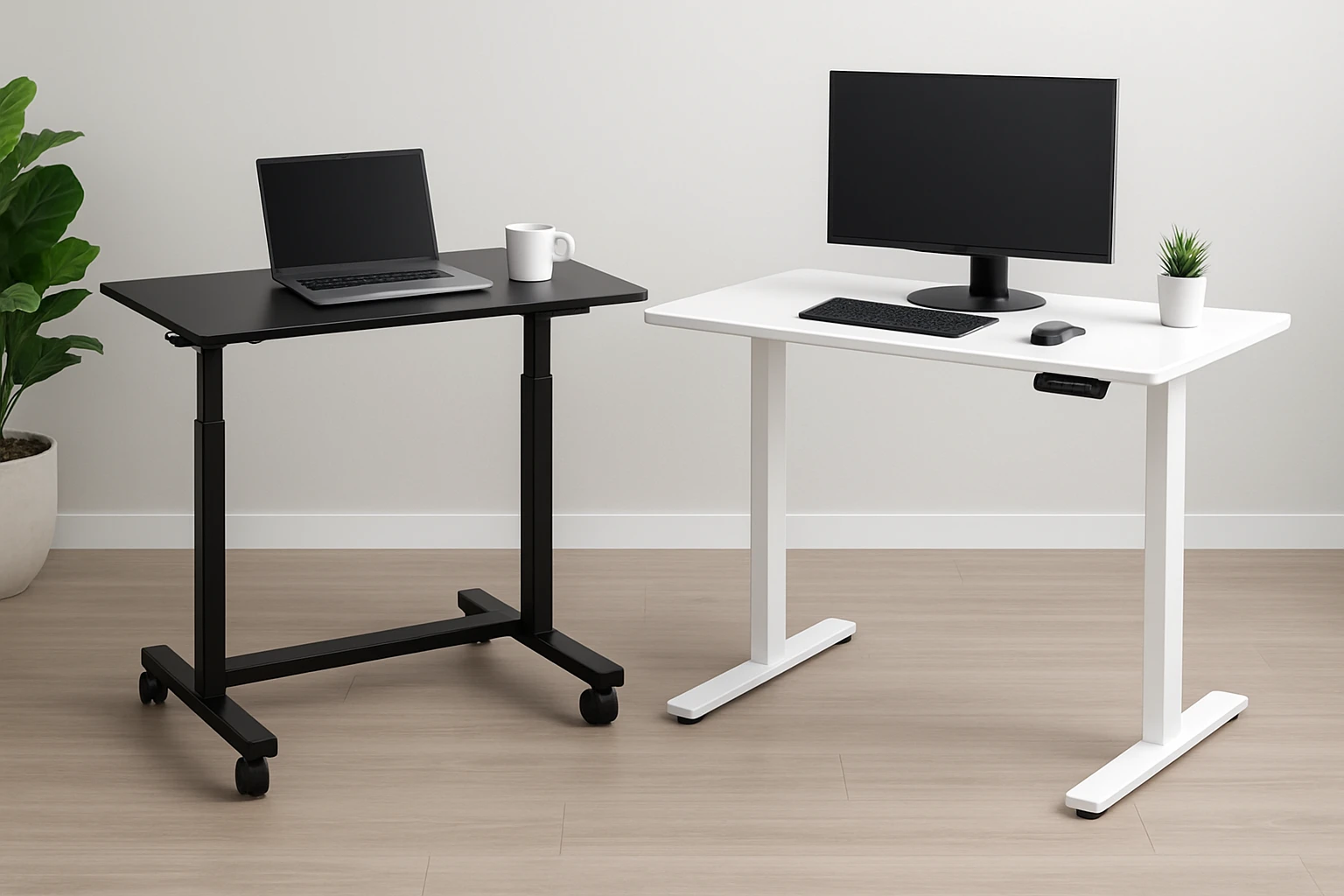 QZMDSM Adjustable Rolling Desk vs GTPLAYER Electric Standing Desk: In‑Depth Comparison