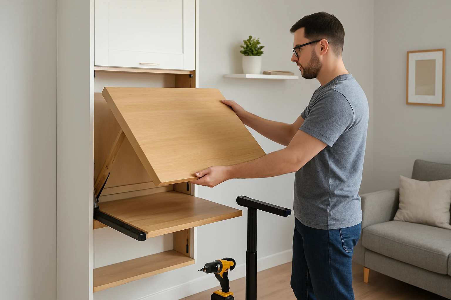 How to Convert a Murphy Desk into a Standing Desk for a Micro Apartment