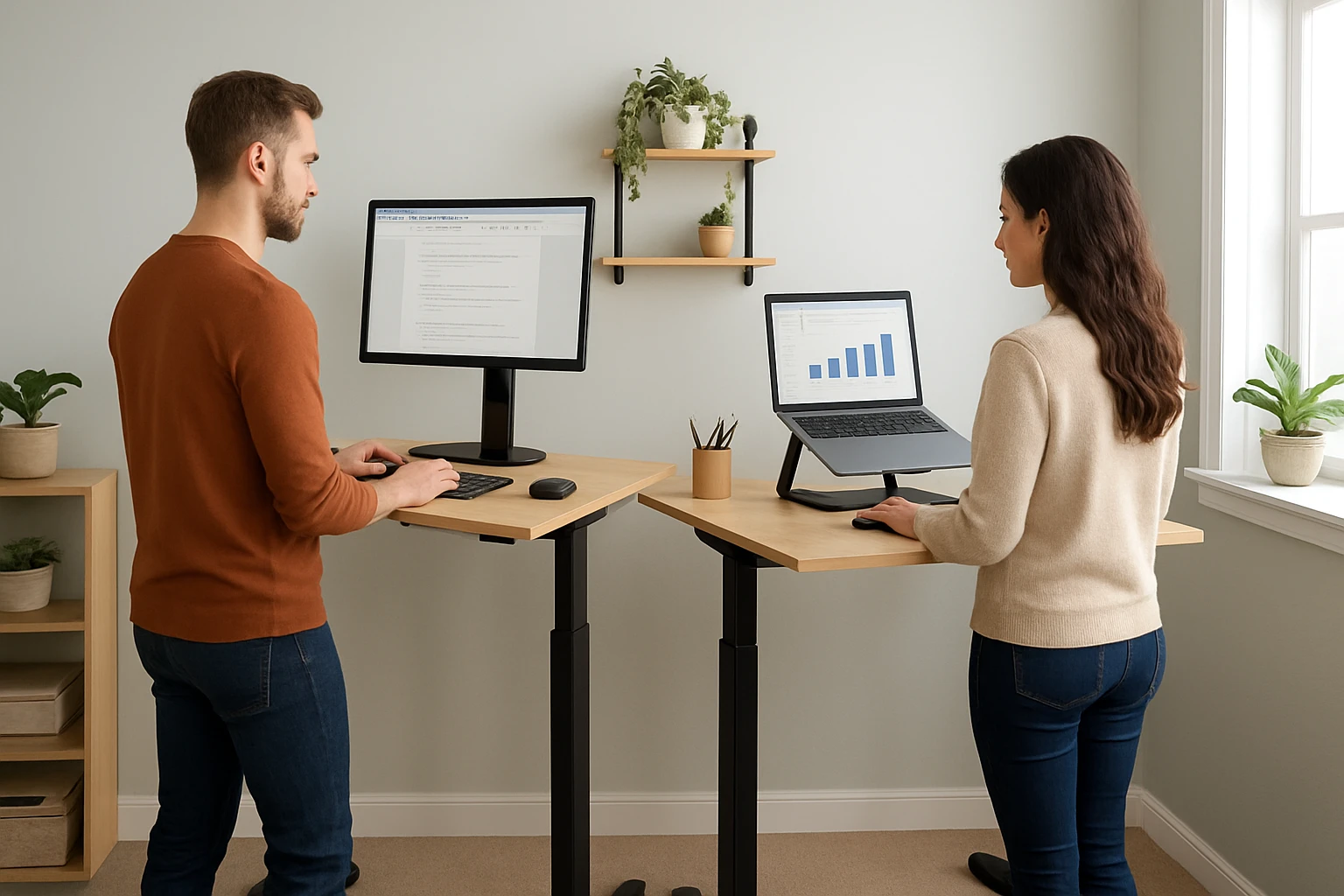 How to Create a Dual Standing Desk Setup for Couples in a Small Home Office