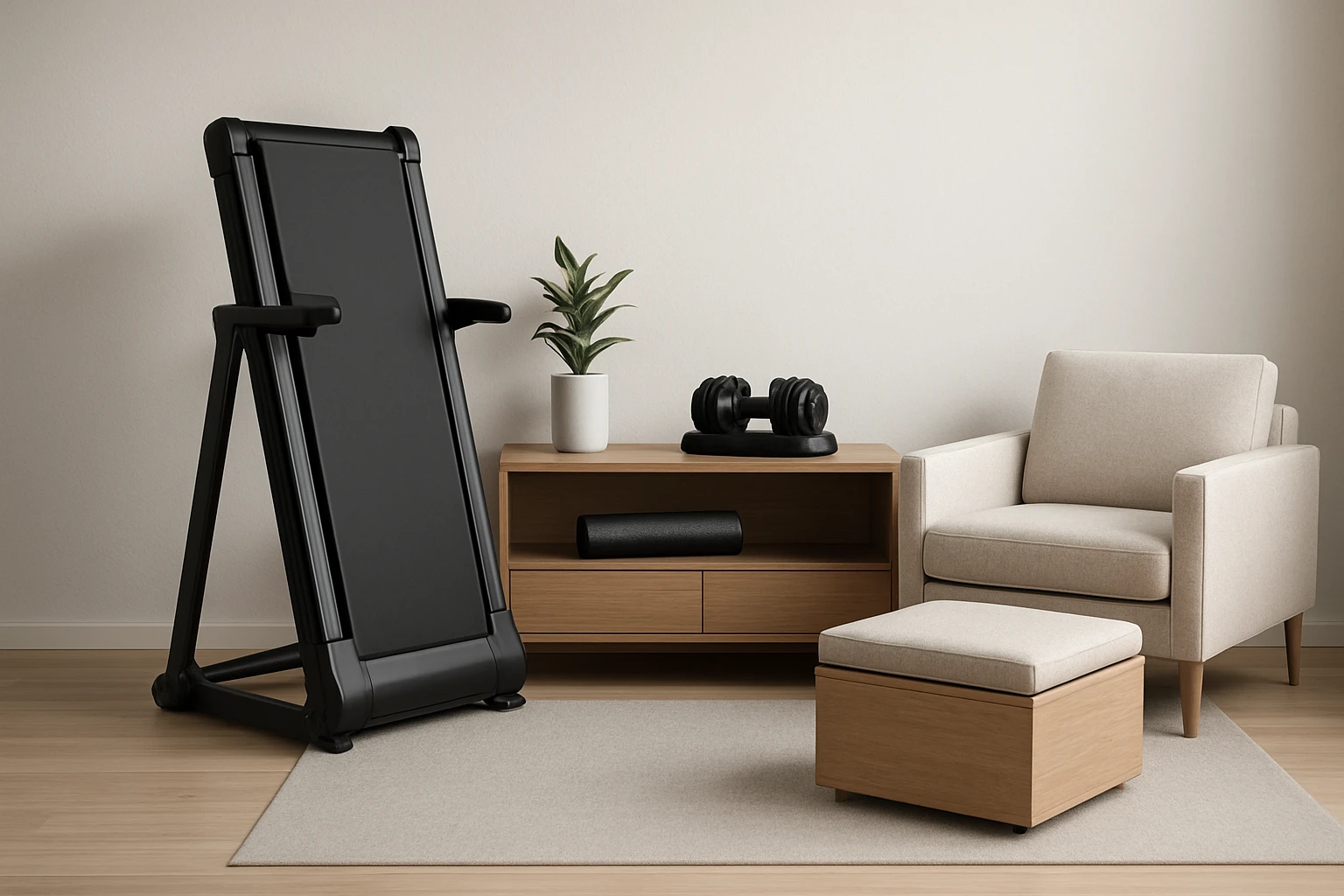 10 Folding Treadmill Accessories That Double as Furniture