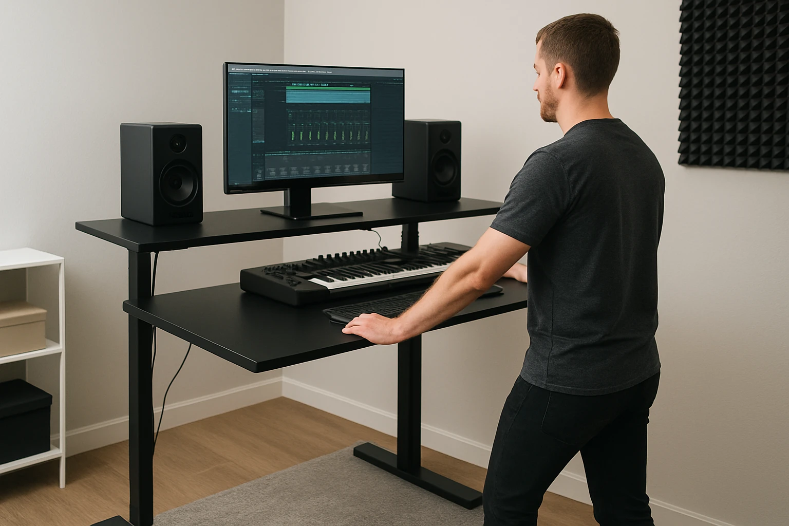 How to Set Up a Standing Desk for Music Producers in Small Rooms