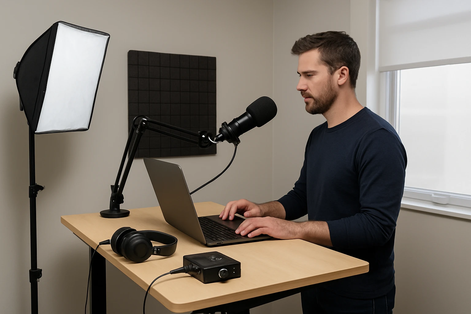 Podcasting at a Standing Desk in a Small Room: Complete Setup Guide