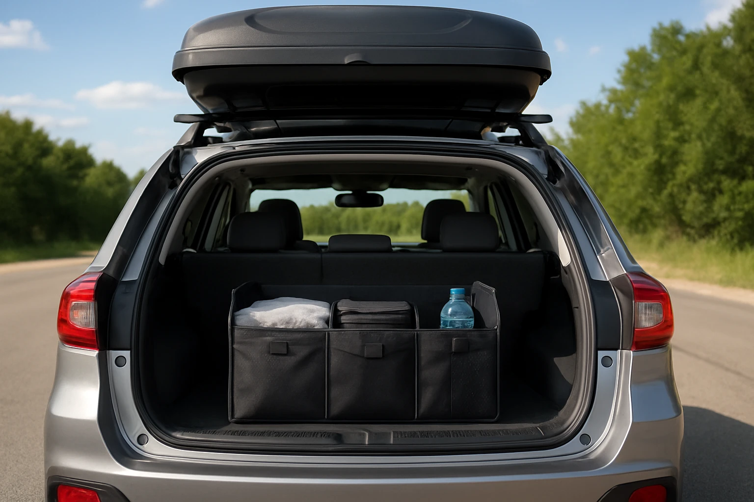 How to Coordinate a Trunk Organizer with a Roof Cargo Box for Road Trips