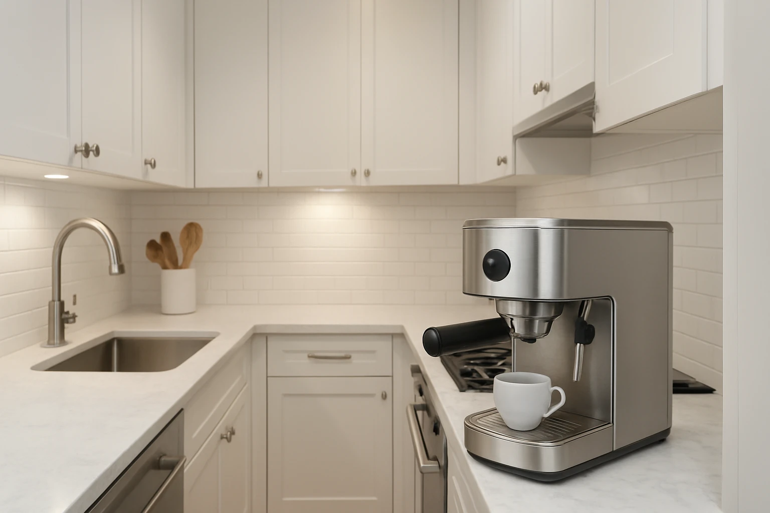 How to Integrate a Compact Espresso Machine into a Galley Kitchen Layout