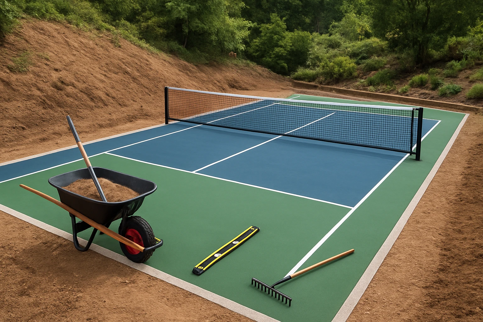 How to Build a Backyard Pickleball Court on a Slope