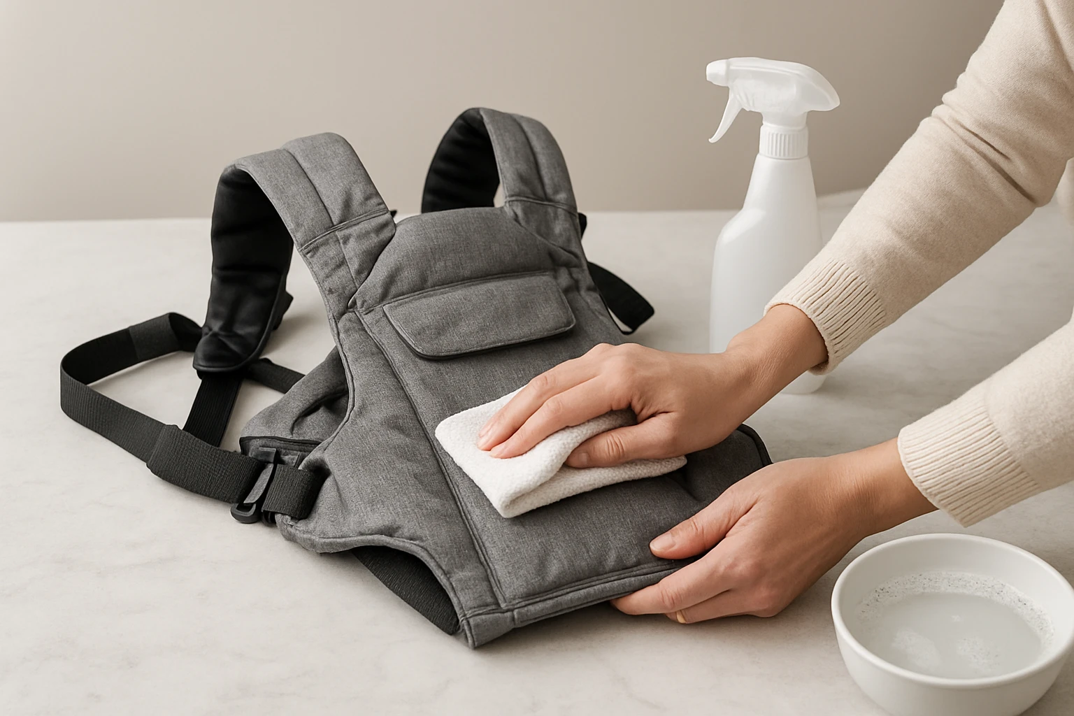 How to Clean and Sanitize a Baby Carrier Without Damaging Fabric