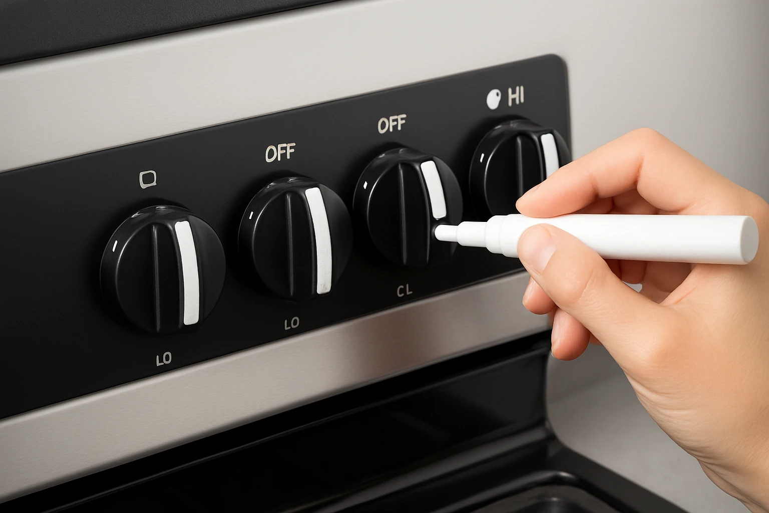 Tactile High‑Contrast Stove Markers for Safer Cooking