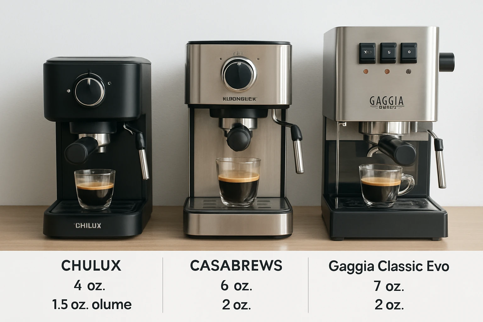CHULUX vs CASABREWS vs Gaggia Classic Evo: Detailed Espresso Machine Comparison