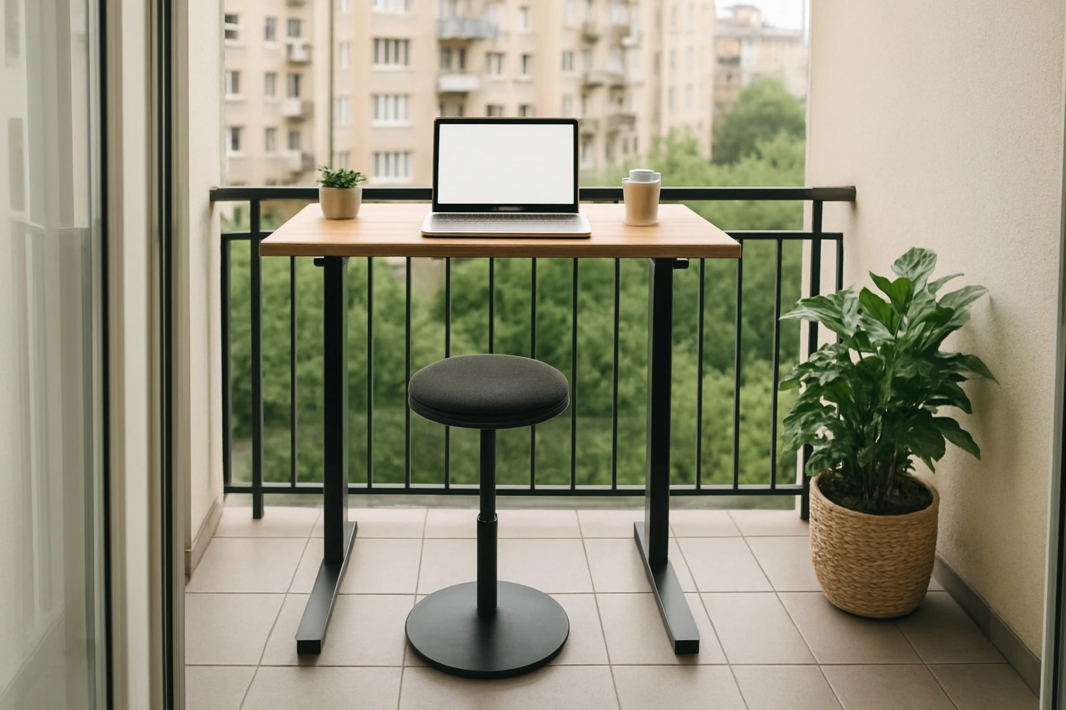How to Set Up a Balcony Standing Desk in a Small Apartment
