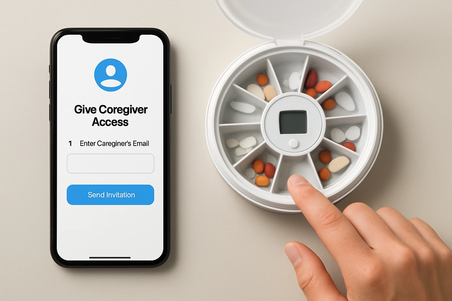 How to Give a Caregiver Access to an Automatic Pill Dispenser App