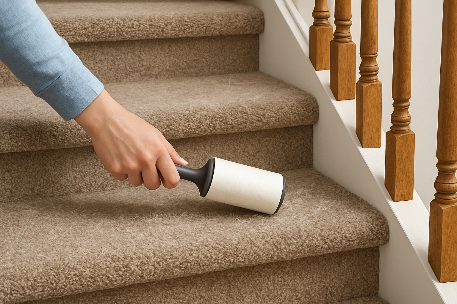 How to Remove Pet Hair from Stairs Without Damaging the Banister