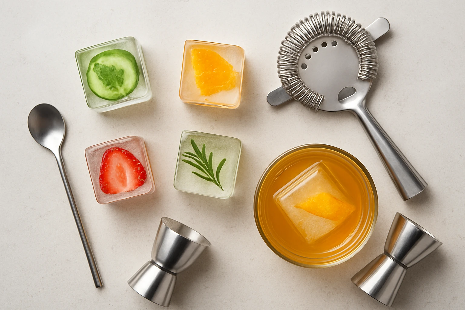 How to Slowly Infuse Flavored Ice Cubes for Cocktails