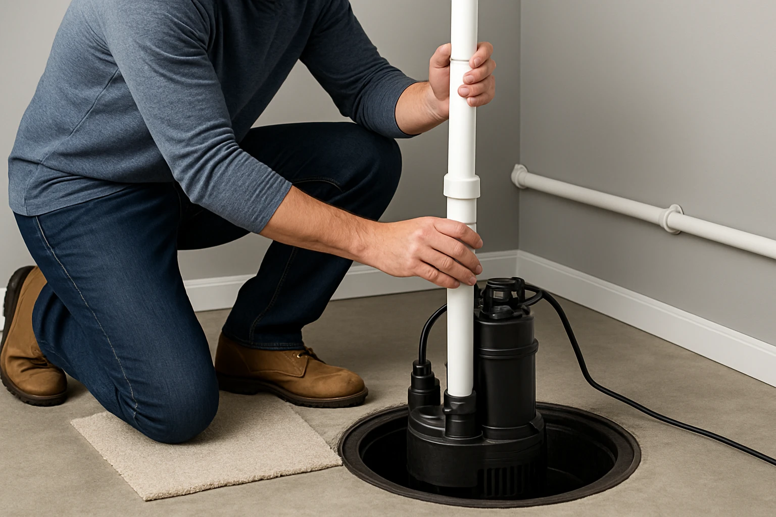 How to Retrofit a Sump Pump Under a Finished Basement Floor