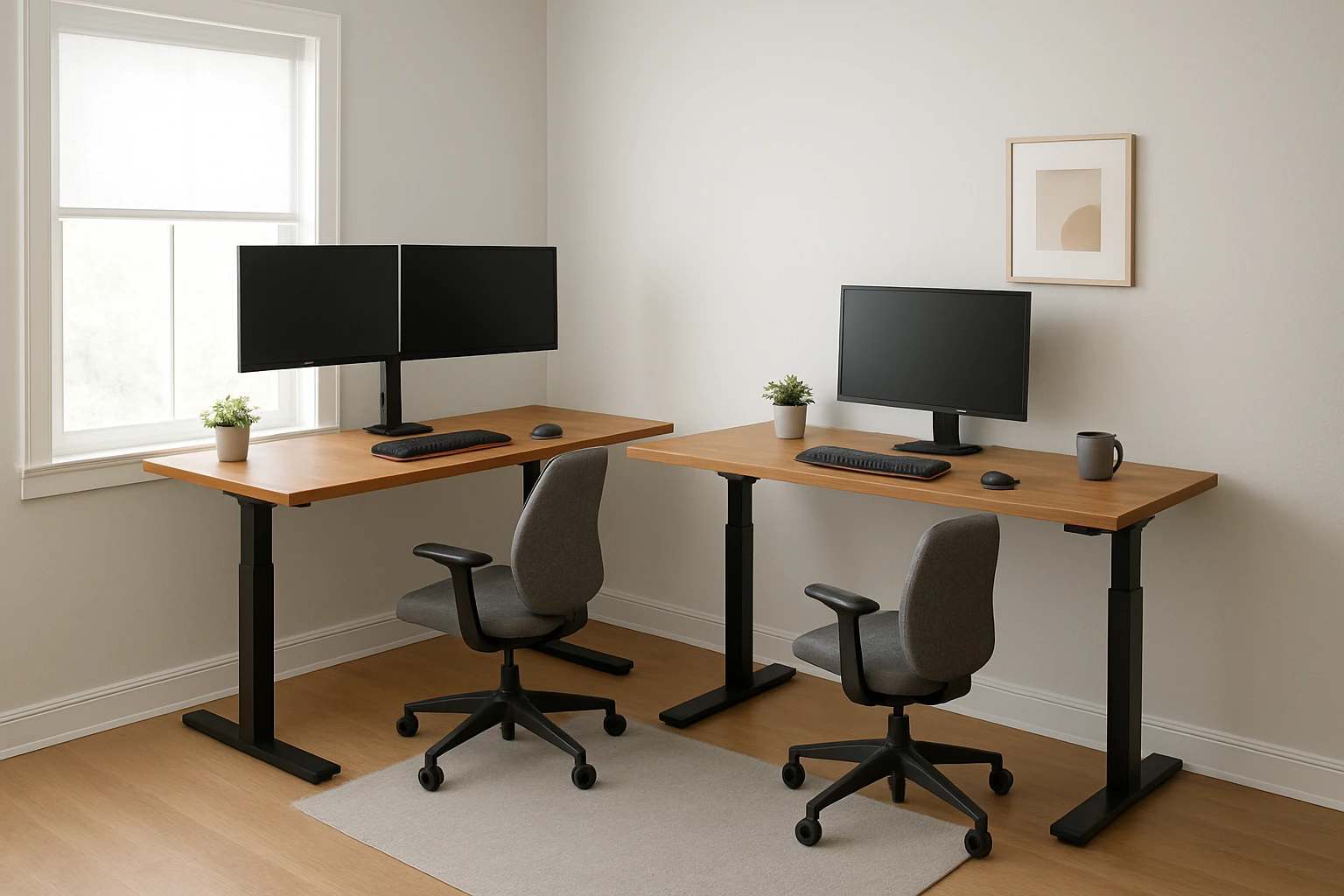 How to Fit Two Standing Desks in a 10x10 Room