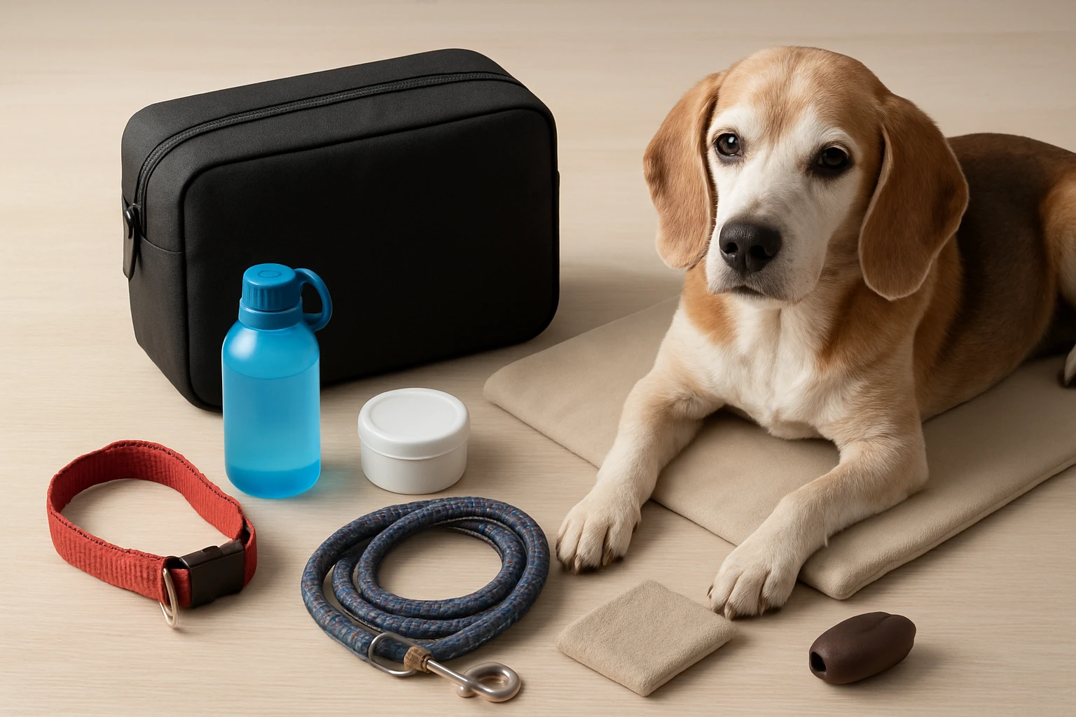 Portable Calming Travel Kit for Anxious Senior Dogs
