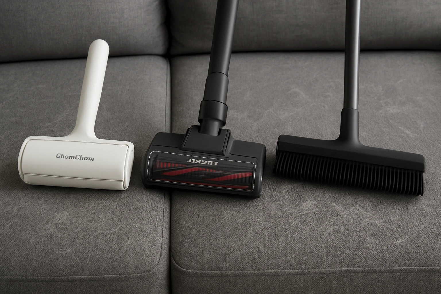 Pet Hair Cleanup Showdown: ChomChom Roller vs Bissell Vacuum vs Rubber Brooms