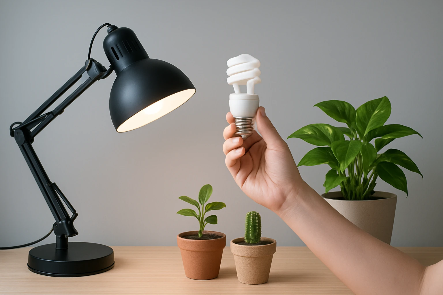 Turn a Task Light into a Grow Light for Desk Plants