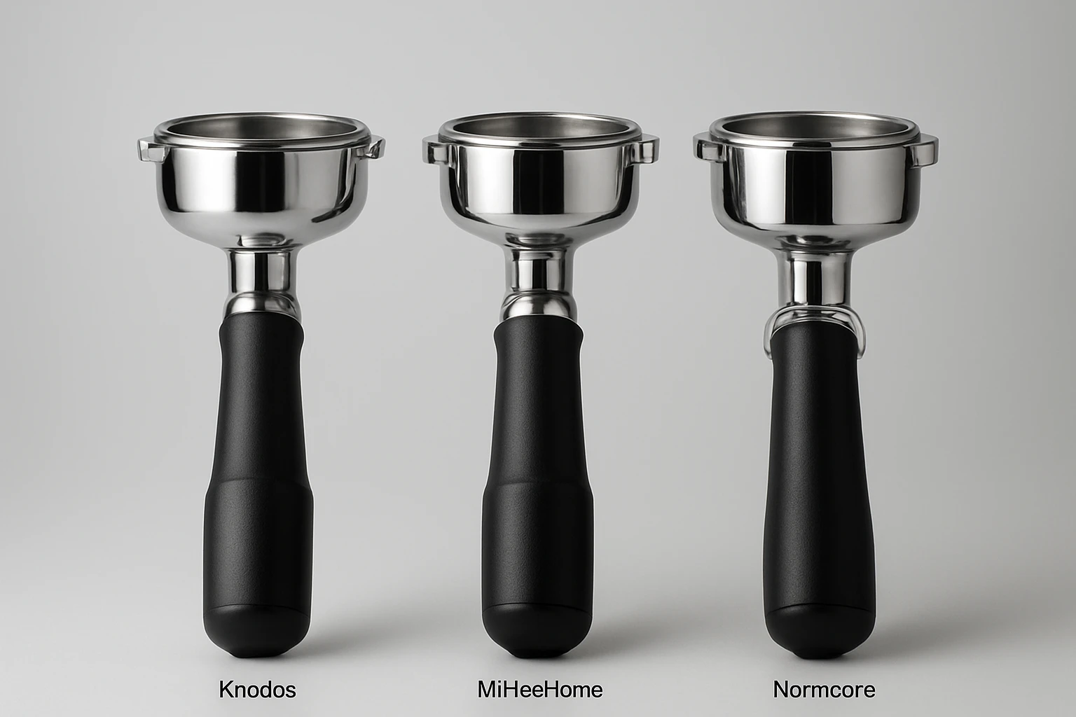 Bottomless Portafilter Showdown: KNODOS, MiHeeHome, and Normcore