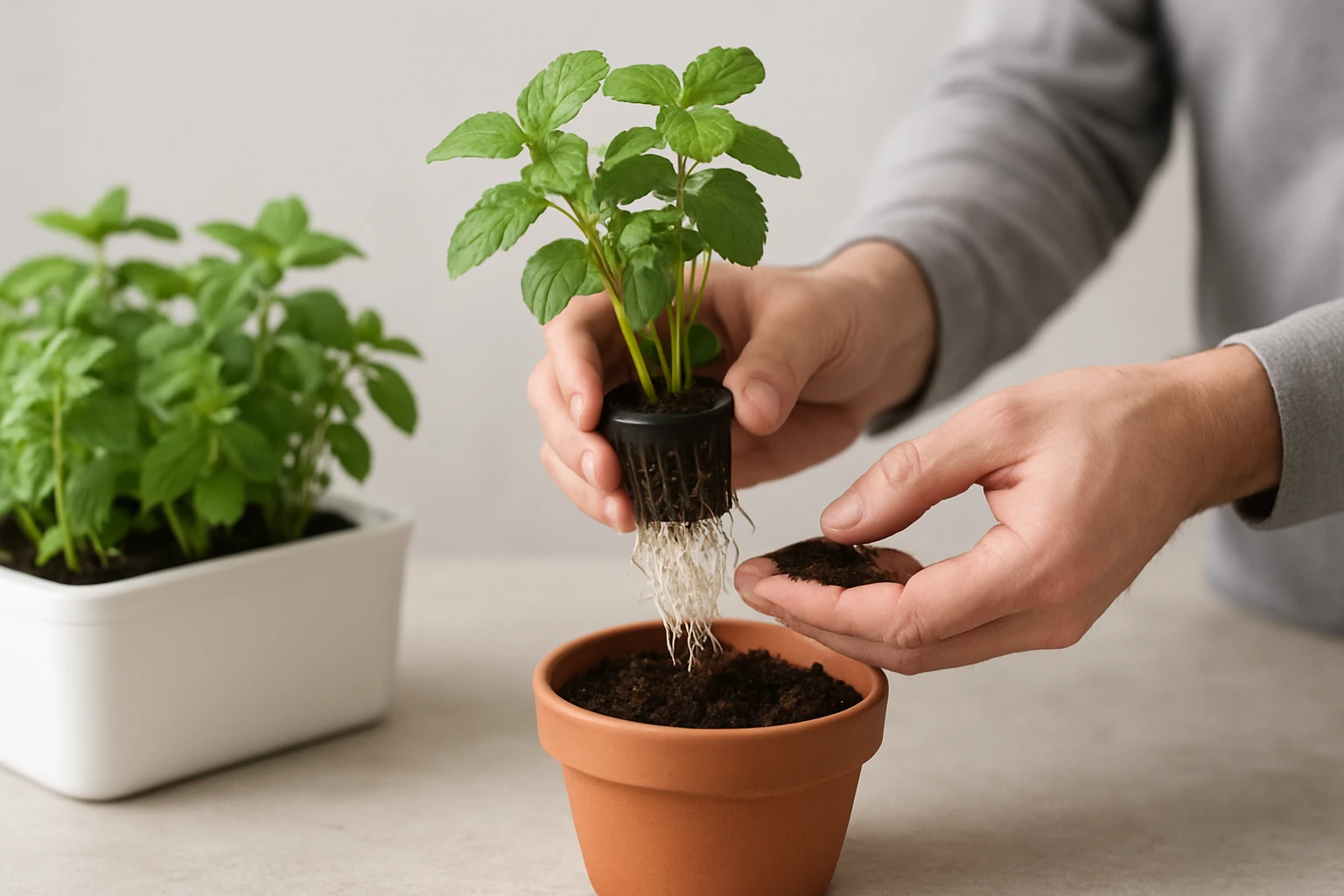 How to Transplant Hydroponic Herbs to Soil Without Shock