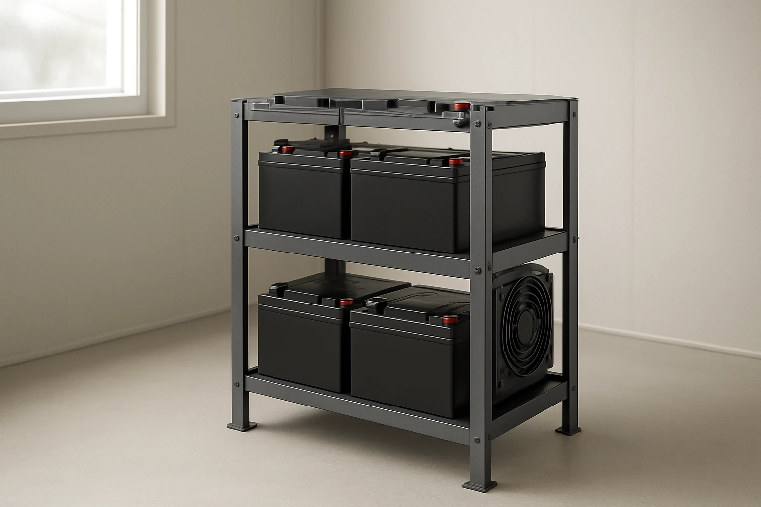 Design Safe Portable Battery Rack Ventilation for Tiny Shelters
