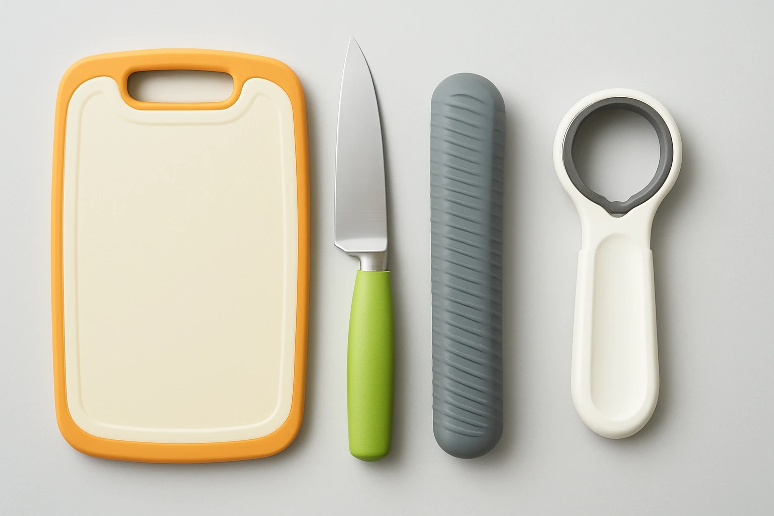 Adaptive Kitchen Tools Comparison: Cutting Board, Utensils, Grip Tubing, and Jar Opener