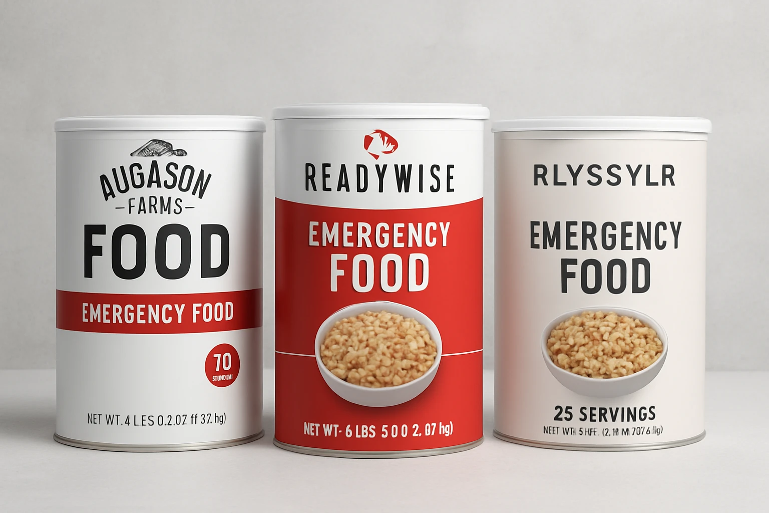 Augason Farms vs ReadyWise vs RLYSSYLR Emergency Food Comparison