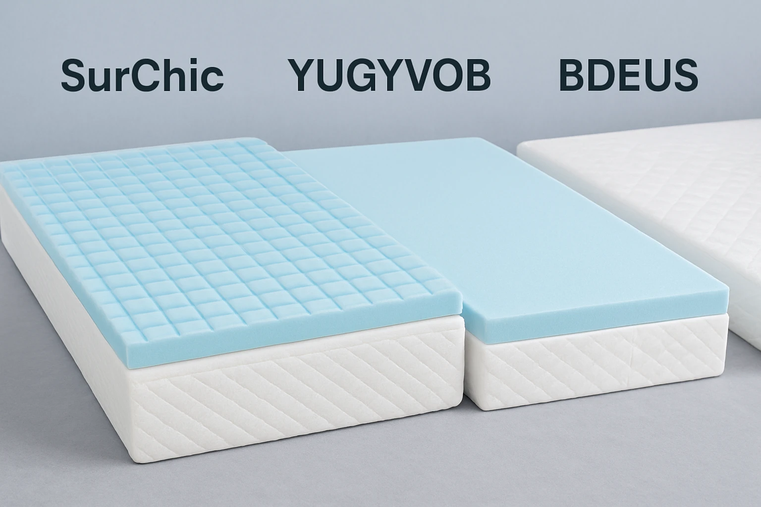 SurChic vs YUGYVOB vs BDEUS Mattress Topper Comparison