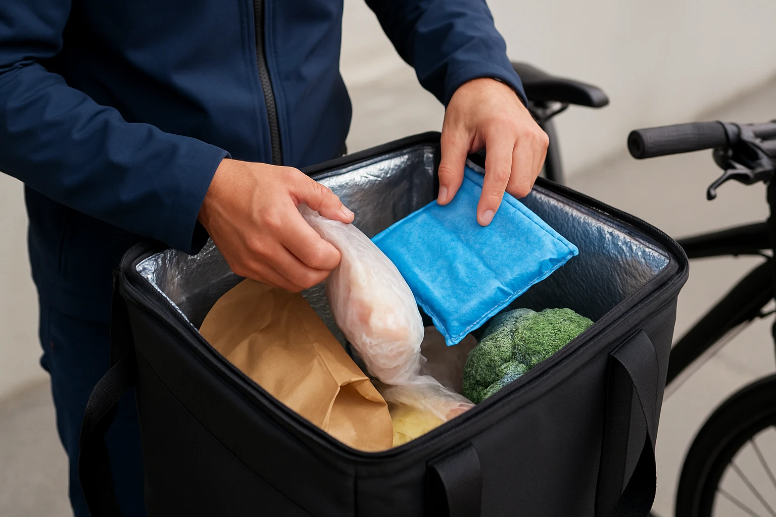 How to Pack Frozen Groceries for Bike Delivery Using PCM