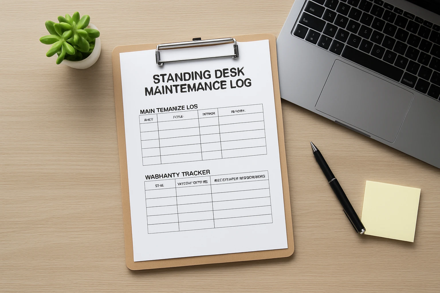 How to Create a Standing Desk Maintenance Log & Warranty Tracker