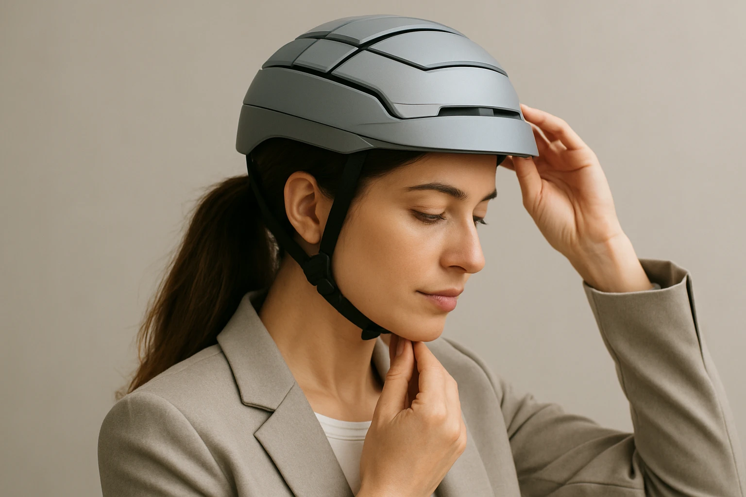 Foldable Helmet Sizing for Women with Long Hair