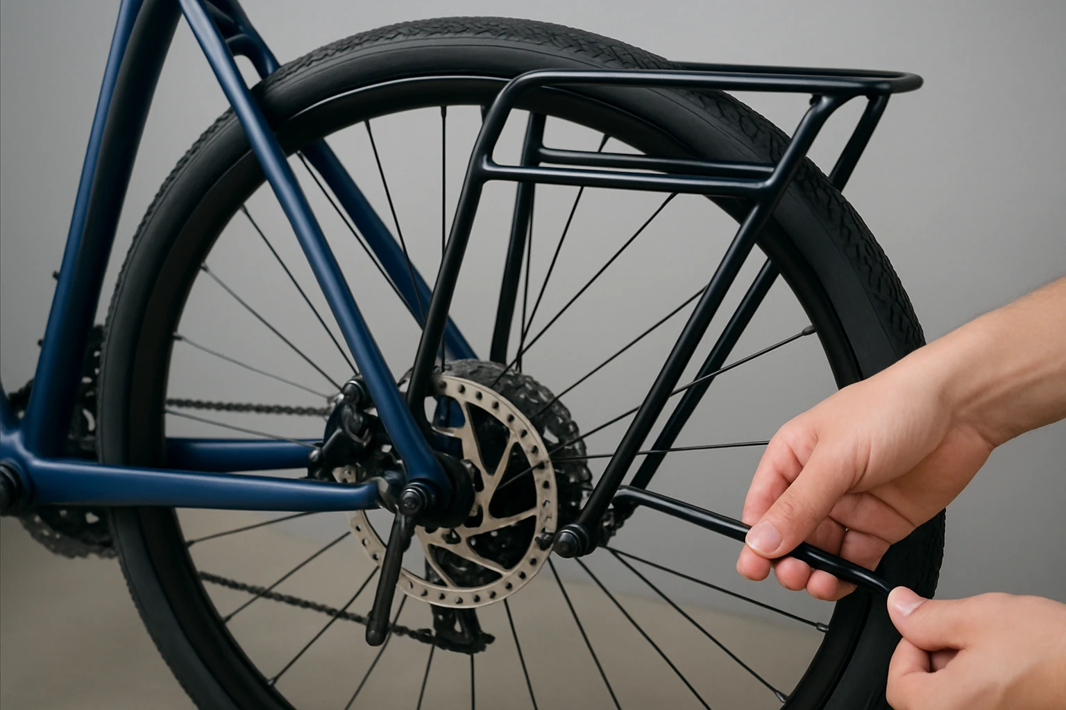 How to Install a Retrofit Rack on Disc‑Brake Thru‑Axle Bikes