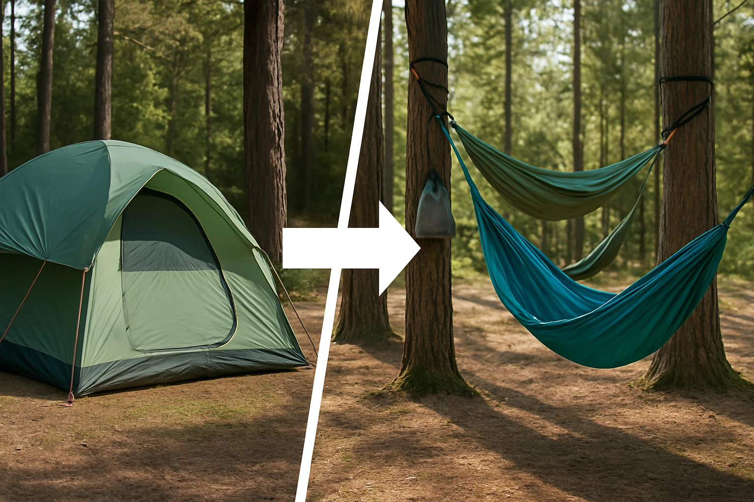 How to Convert a Family Tent Campsite into a Hammock Campsite