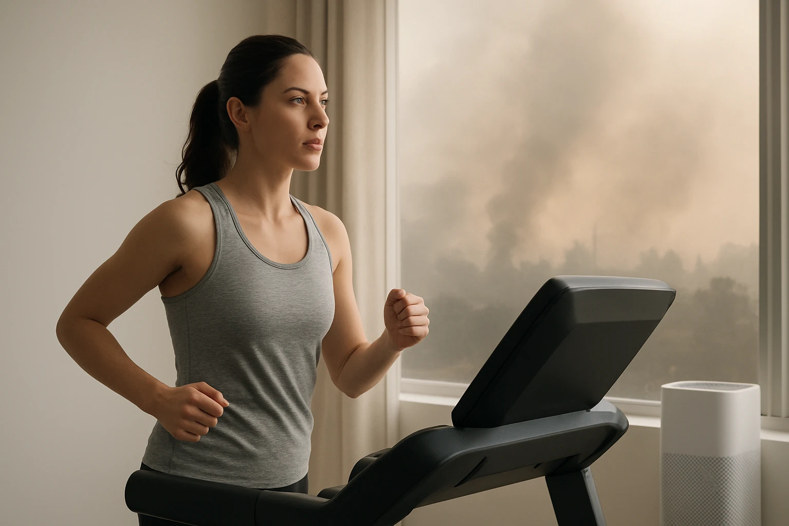 Is It Safe to Use a Treadmill During Wildfire Smoke? A Guide to AQI Limits, HEPA Filtration & Workout Tips