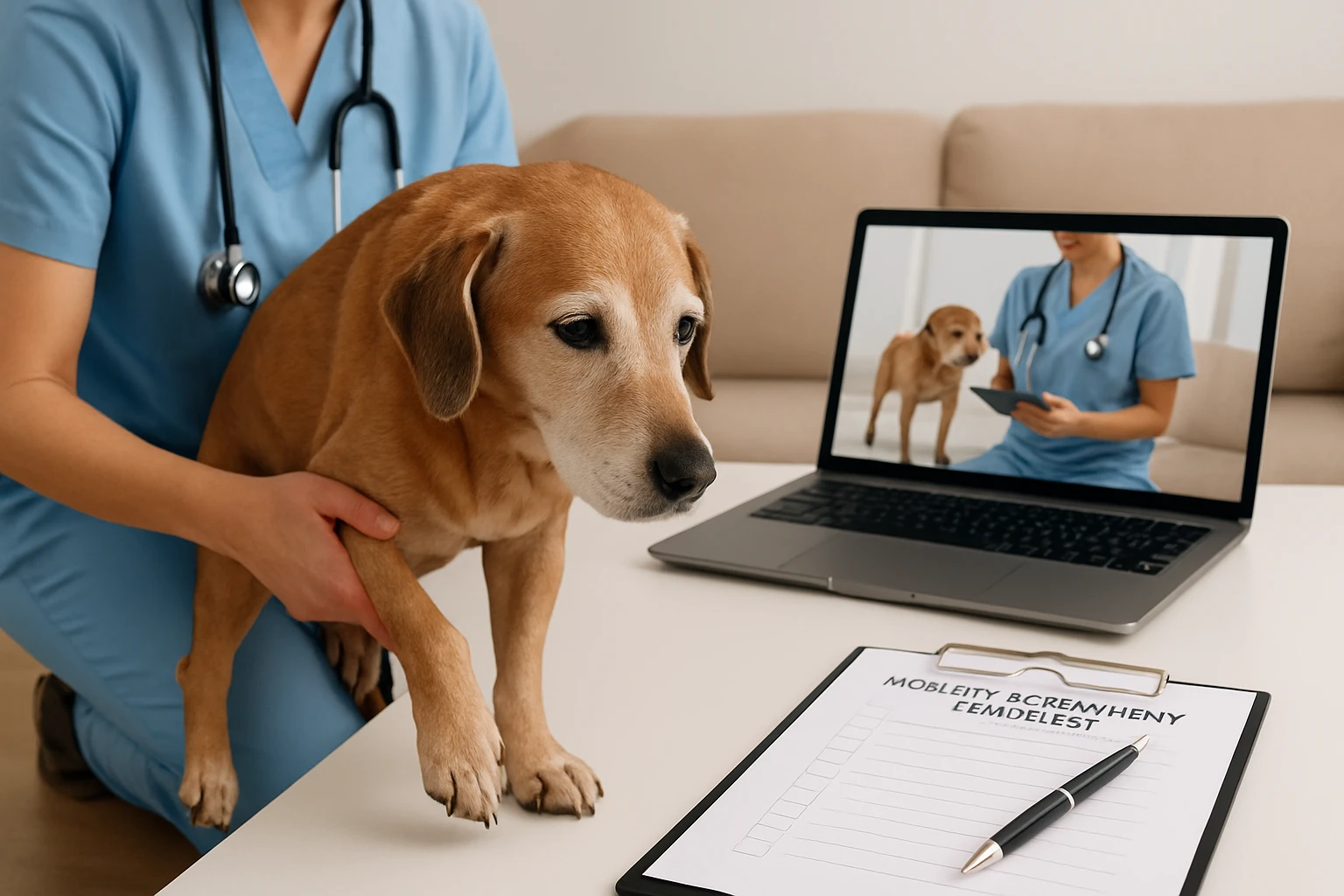 Veterinary Telehealth Mobility Assessment Checklist for Senior Dogs