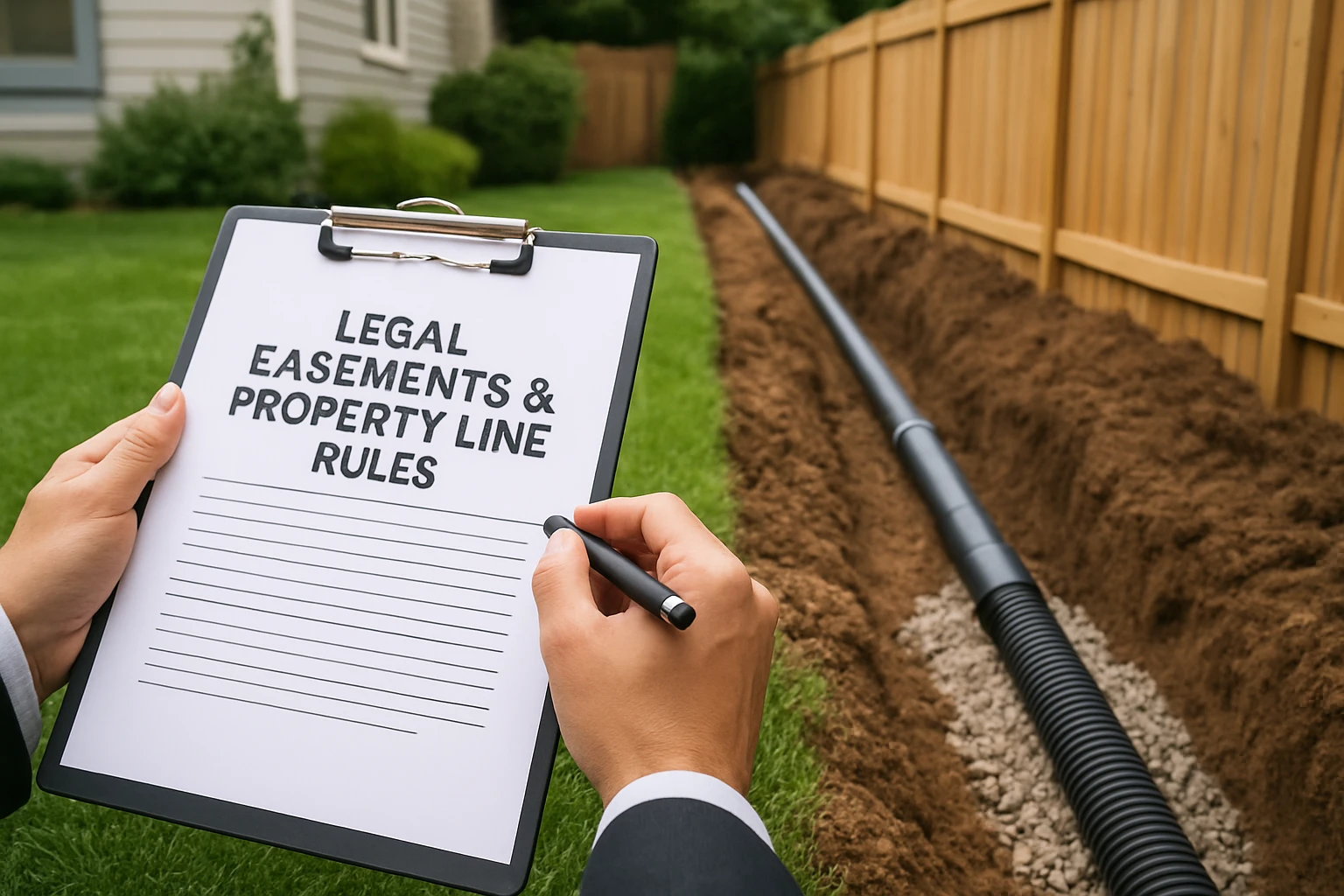 Legal Easements & Property Line Rules for Routing Exterior Drains