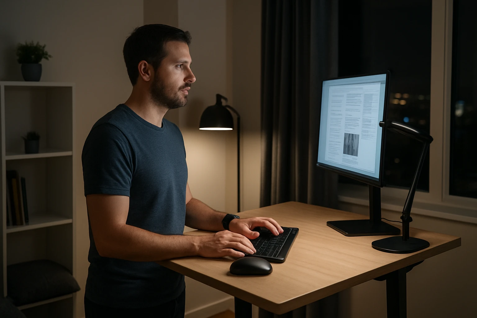 Standing Desk Setup for Night-Shift Workers in Small Apartments