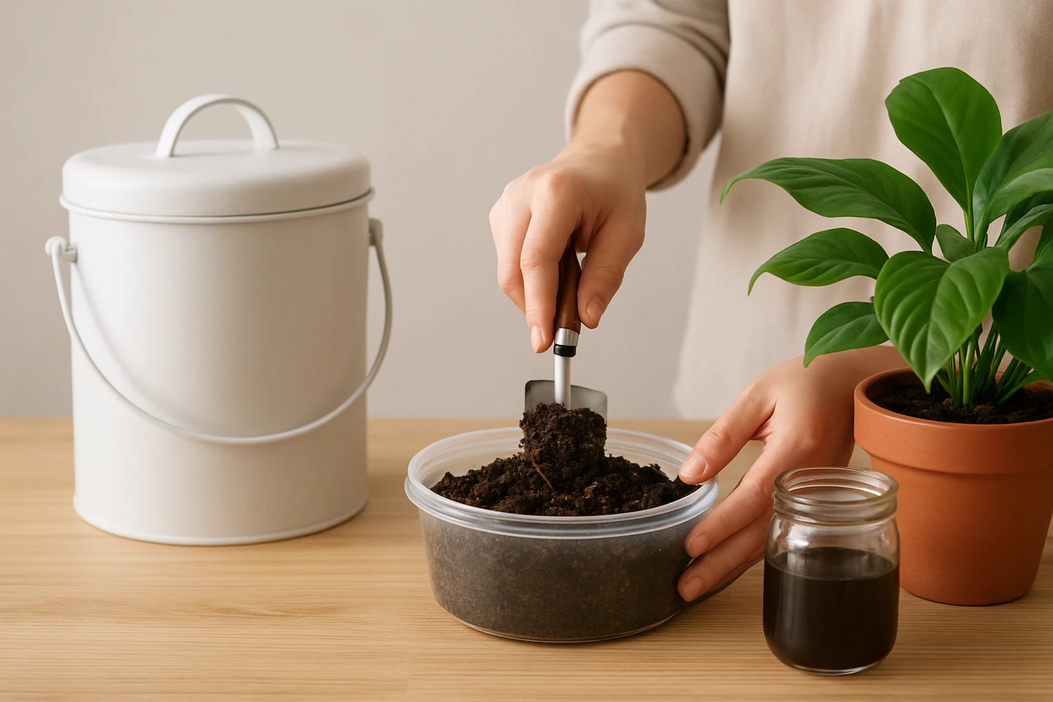 How to Make Houseplant Fertilizer from Countertop Compost