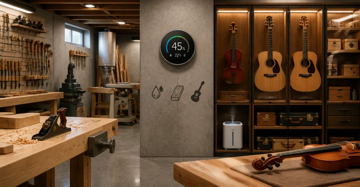 Basement Woodshop & Instrument Storage: Complete Humidity Guide