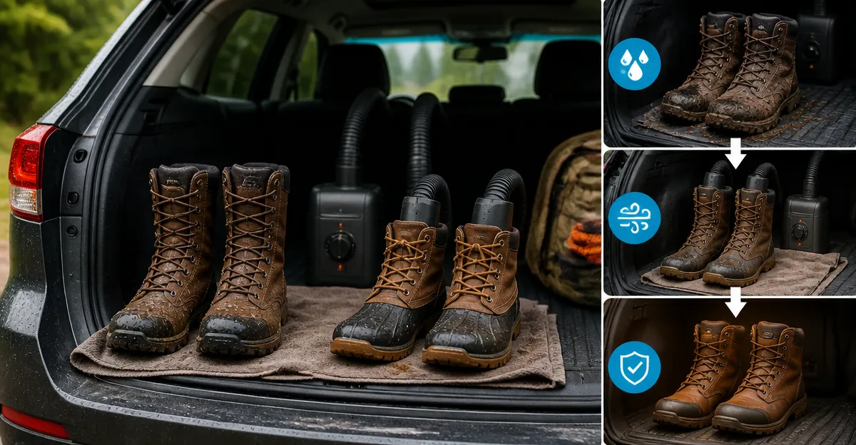 Safely Dry Wet Boots in Your Car Trunk – Quick Methods