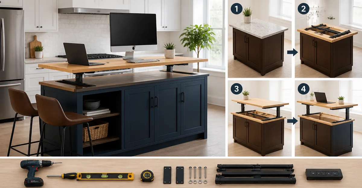 How to Convert a Kitchen Island into a Standing Desk
