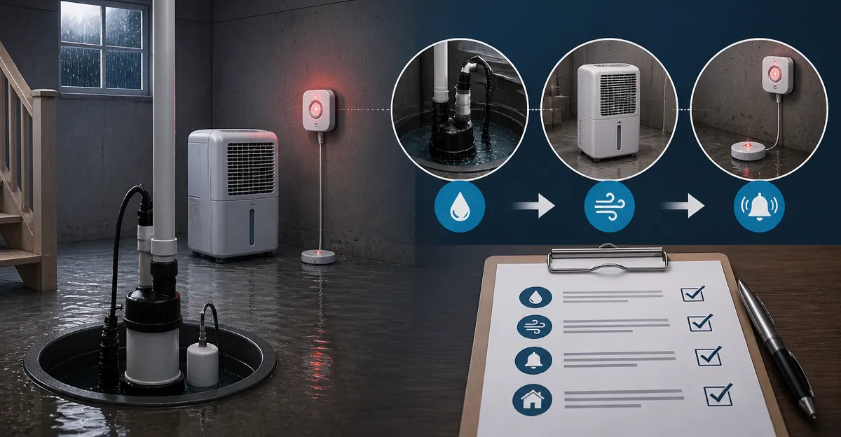 How to Design an Effective Flood Response Plan Using a Sump Pump, Dehumidifier, and Water Alarms