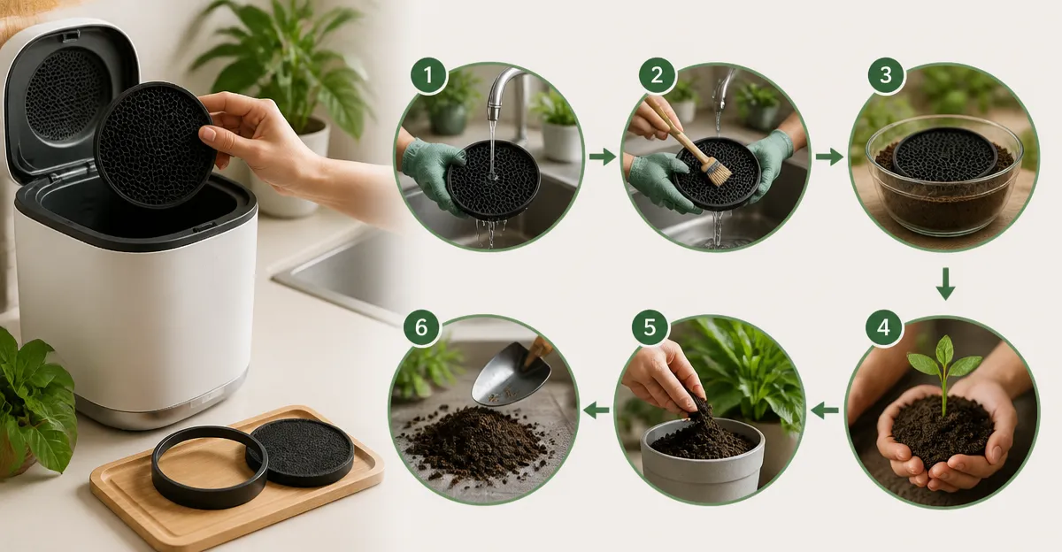 How to Recycle Used Carbon Filters from a Countertop Composter